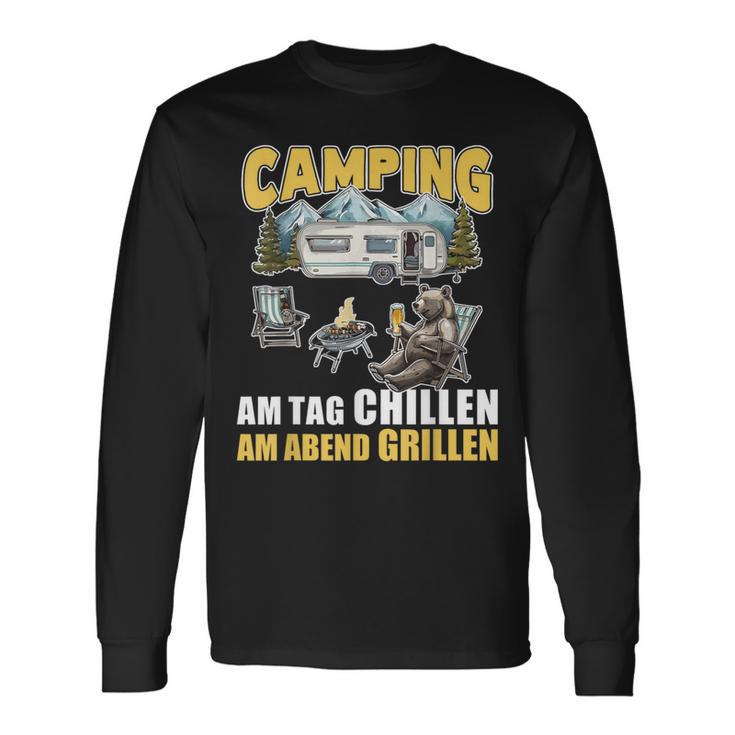 Barbecue And Chillen Camper Saying Caravan Camping Langarmshirts Geschenkideen