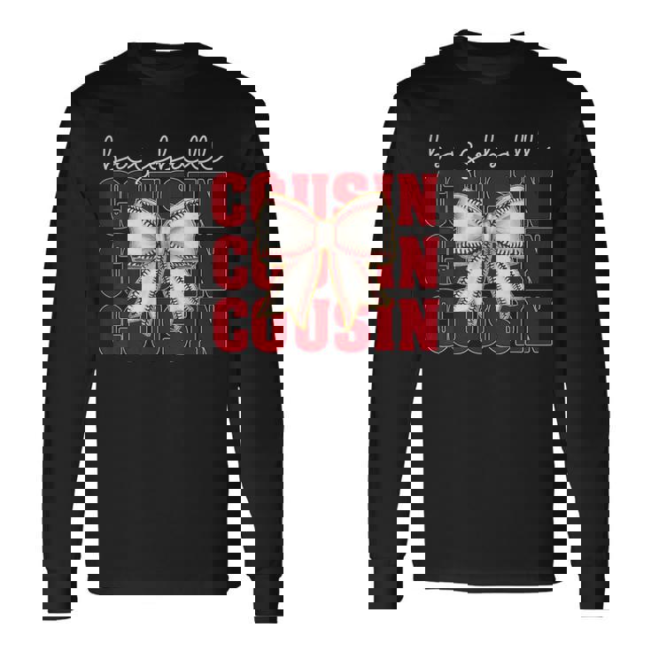 Baseball Cousin Coquette Bow Sport Lover Vintage Long Sleeve T-Shirt