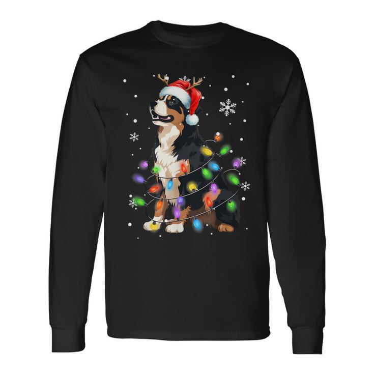 Bernese Mountain Dog Christmas Jumper Xmas Lights Langarmshirts Geschenkideen