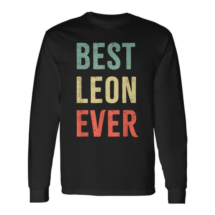 Best Leon Ever First Name Langarmshirts Geschenkideen