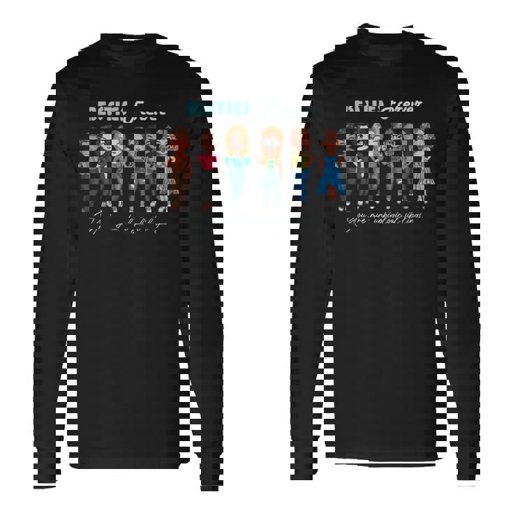 Besties Forever Bff Best Friends Unbiological Siblings Chibi Long Sleeve T-Shirt