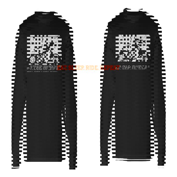 Biker Eat Sleep Ride Repeat Mountainbike Bicicleta Mtb Camiseta de manga larga