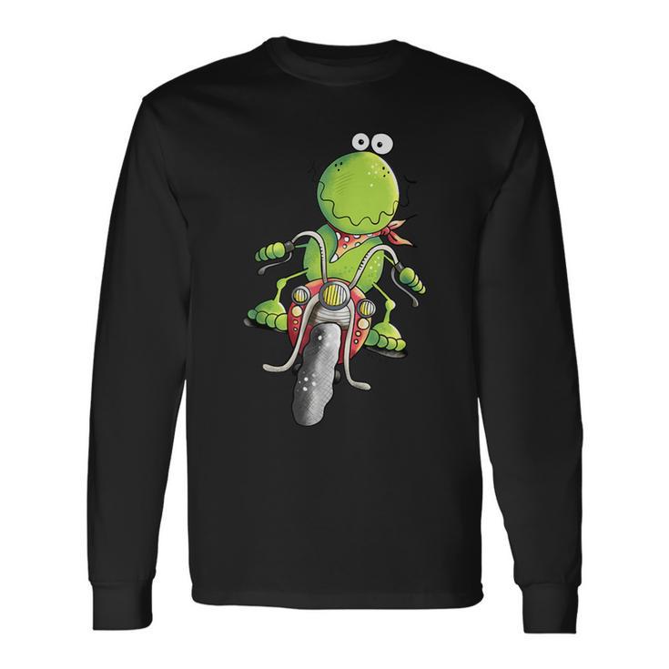 Biker Frog I Motorcyclist Fun Motorcycle Langarmshirts Geschenkideen