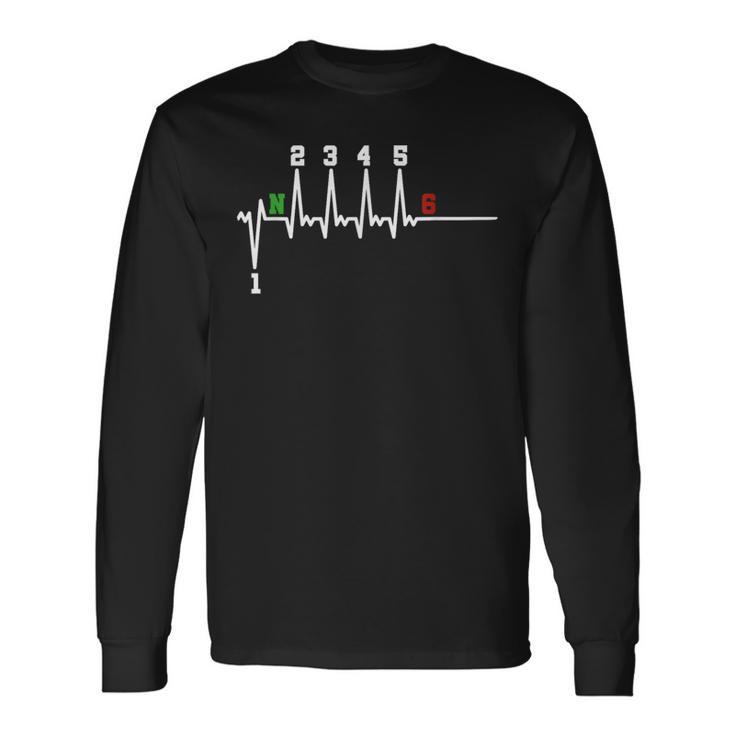 Biker Saying Motorcycle 1N23456 Ecg Heartbeat Motorcycle Biker Langarmshirts Geschenkideen