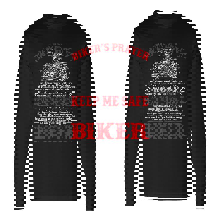 Biker's Prayer Vintage Motorcycle Biker Biking Motorcycling Long Sleeve T-Shirt
