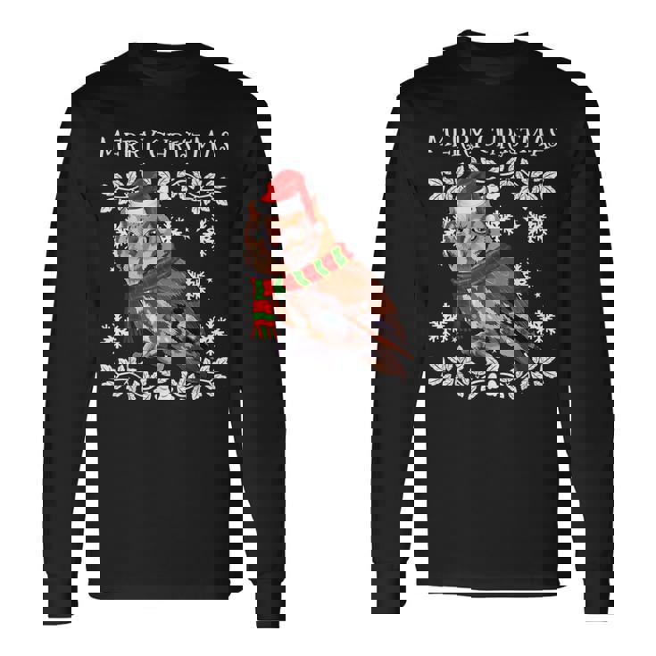 Bird Merry Christmas Ornament Eastern Screech-Owl Ugly Xmas Long Sleeve T-Shirt