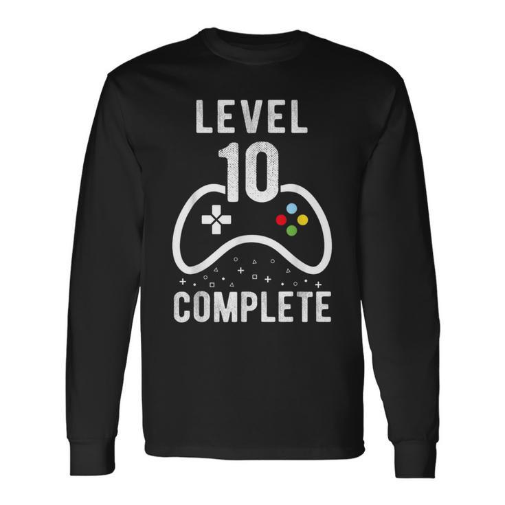 Birthday Boy 10 Years Gamer Level 10 Complete Langarmshirts Geschenkideen