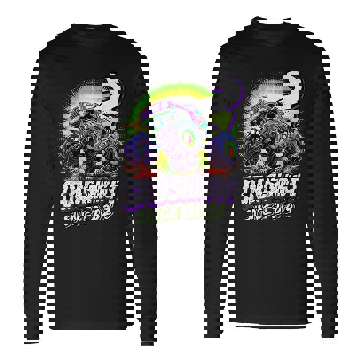 Birthday Monster Truck 2 Year Old Boys 2Nd Party Born 2023 Long Sleeve T-Shirt Gifts ideas