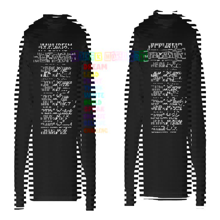 Black History Month What We Learn From Black History Long Sleeve T-Shirt