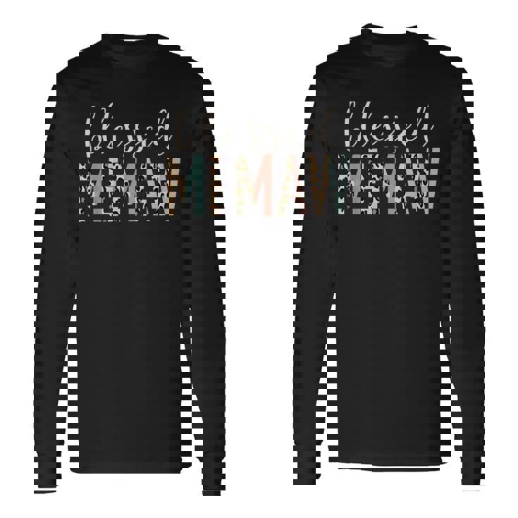 Blessed Memaw Cute Leopard Print Long Sleeve T-Shirt