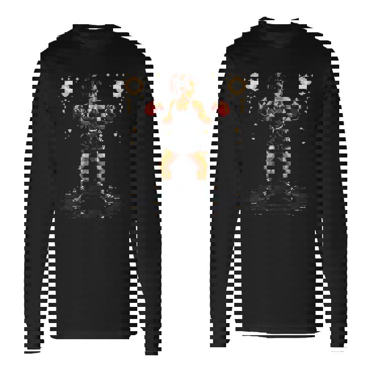 Boxeo Chica Pixel Gráfico Camiseta de manga larga