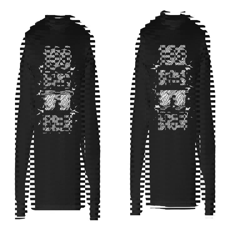 Bruh 100 Days Of School Sunglasses 100Th Day Of School Boys Long Sleeve T-Shirt