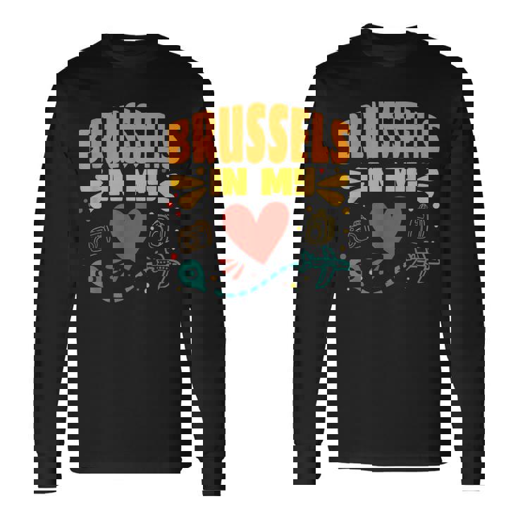 Bruselas En Mi Corazón Recuerdo Deiajero De Bélgica Camiseta de manga larga