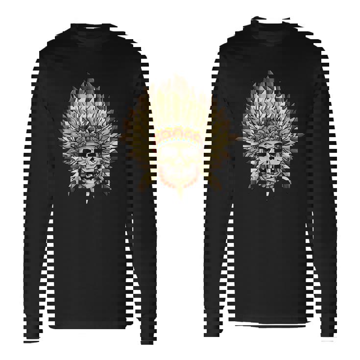 Calavera Infantil Indio Infantil Camiseta de manga larga