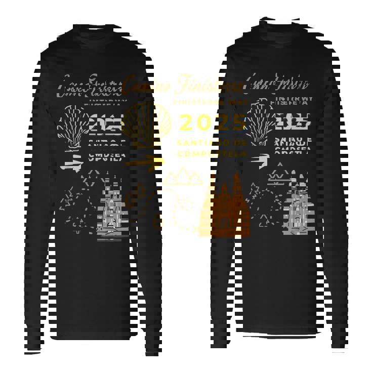 Camino Finisterre 2025 Santiago De Compostela Camiseta de manga larga