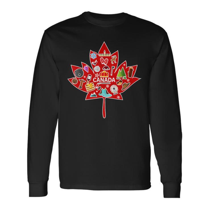 Canada Maple Travel Canadian Elements Langarmshirts Geschenkideen