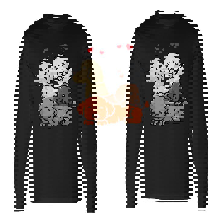 Caniche Cachorros Camiseta de manga larga