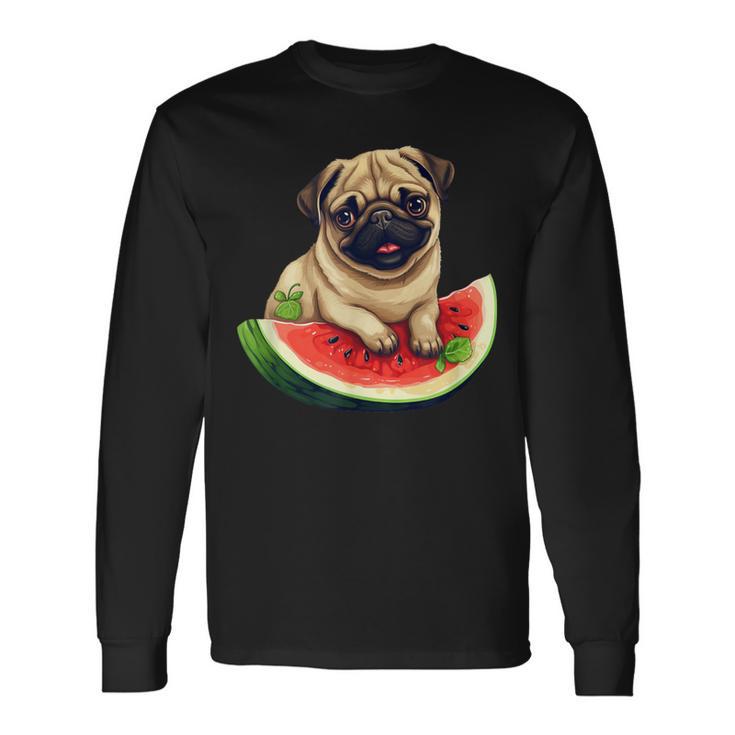 Carlin Rouge Pastèque Fruits D'été Canine T-shirt à manches longues
