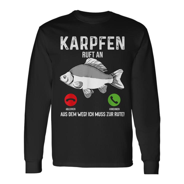 Carp Fishing I Saying Angler Dad Carp Fishing Langarmshirts Geschenkideen