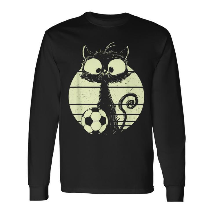 Cat Footballer Cats Cute Cat Langarmshirts Geschenkideen