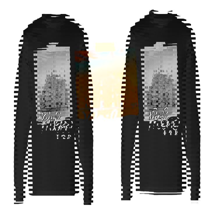 Catedral De Milán Italia Souvenir Duomo Di Milano Italiano Camiseta de manga larga