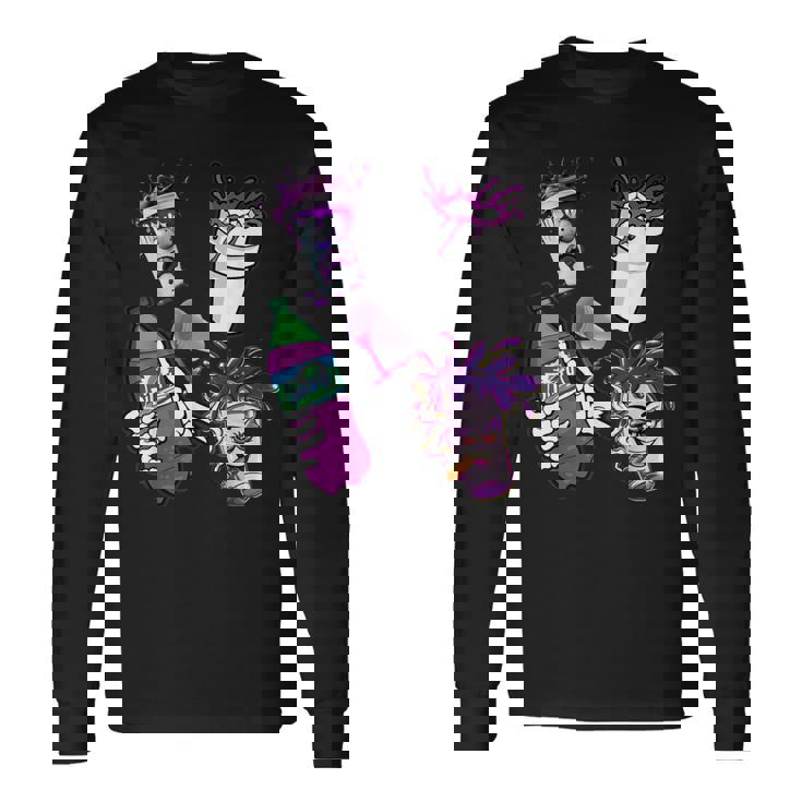 Chemises Lean Drank Dirty Double Cup Lean Line Smoke T-shirt à manches longues