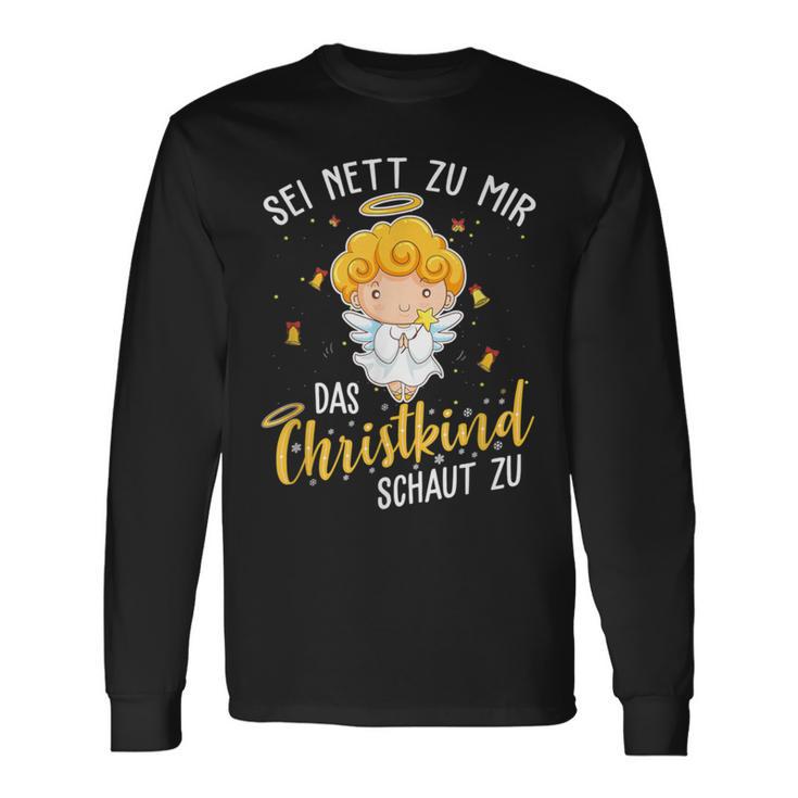 Christkind Schaut Zu Christmas Night Holiday Evening Langarmshirts Geschenkideen