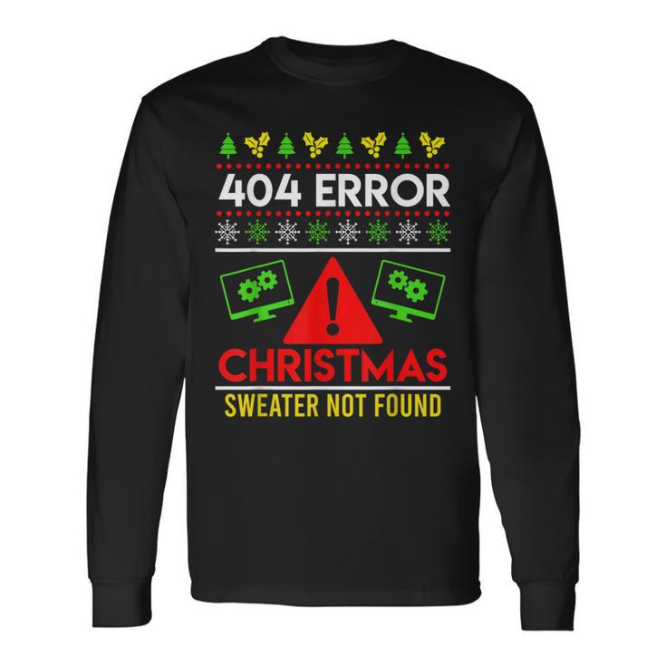 Christmas Slogan 404 Error Sweater Not Found Ugly Christmas Langarmshirts Geschenkideen