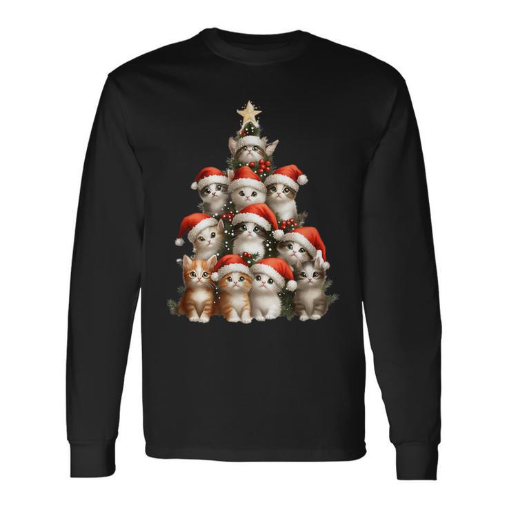 Christmas Tree Christmas Cats Christmas Langarmshirts Geschenkideen