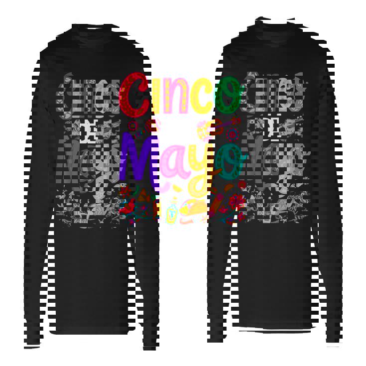 Cinco De Mayo Mexican Taco 5 De Mayo Lets Fiesta Party Long Sleeve T-Shirt