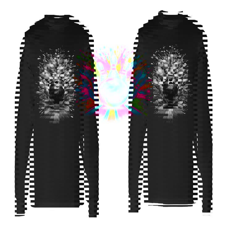Colorful Bowling Game Day Bowling Cute Vibrant Color Long Sleeve T-Shirt