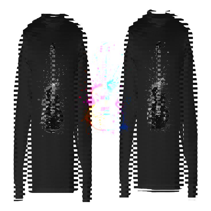 Colorful Guitarist Guitar Music Lover Long Sleeve T-Shirt