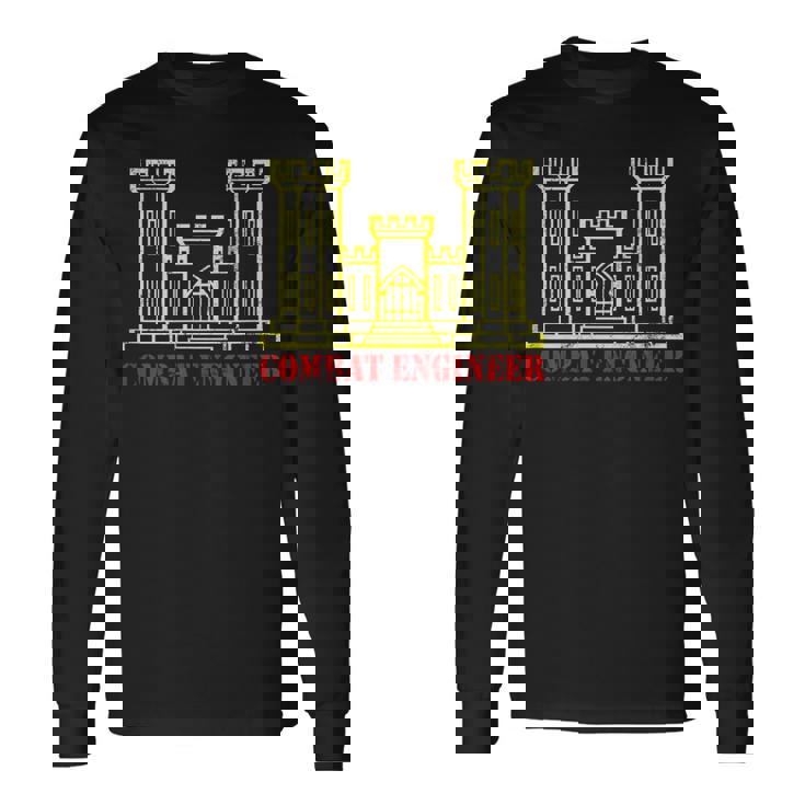 Combat Engineer Veteran Shirt For Men Military Patriotic Long Sleeve T-Shirt