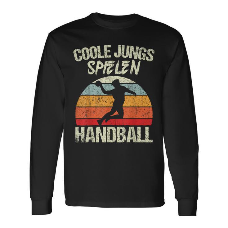 Cool Boys Playing Handball Handballer Boys Children's Langarmshirts Geschenkideen