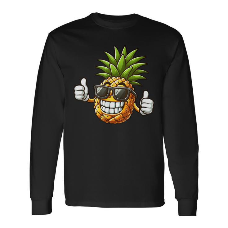 Cool Pineapple Wearing Sunglasses Fun Fruit Langarmshirts Geschenkideen