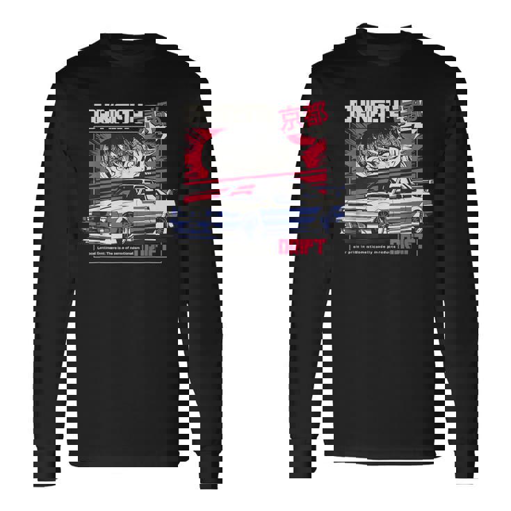 Cool Retrointage Japonés Jdm Tokio Japón Drift Race Car Camiseta de manga larga