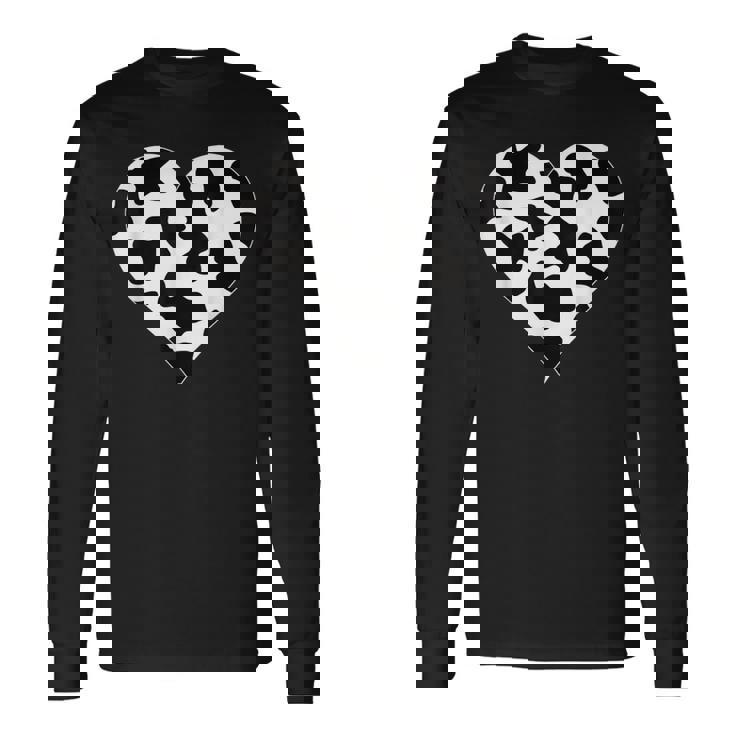 Corazón En Patrón Deaca Manchas Deaca Camiseta de manga larga