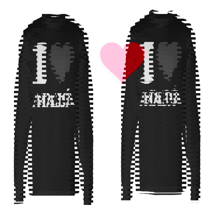 Corazón Rojo Me Encanta Andalucía Camiseta de manga larga