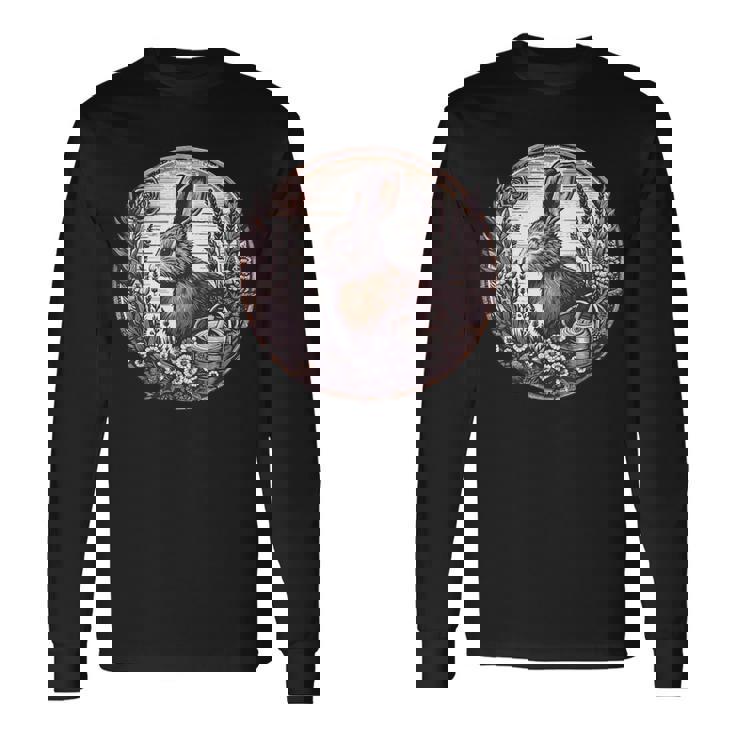 Cottagecore Rabbit Wild Hare Boho Rustic Long Sleeve T-Shirt