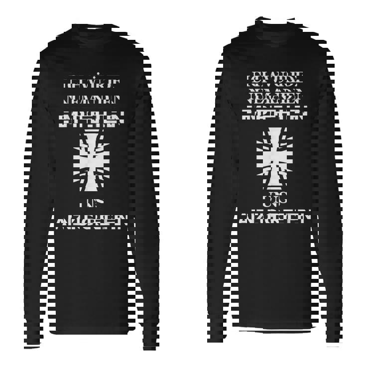 Croix De Fer De L'armée Allemande Phrase Générale De Stuttgart T-shirt à manches longues