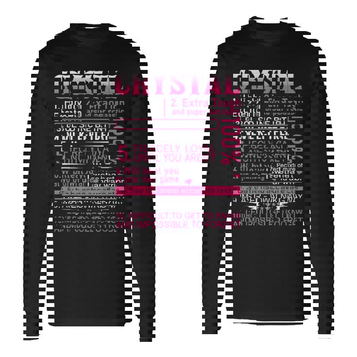 Crystal Name Personalized Crystal First Name Long Sleeve T-Shirt