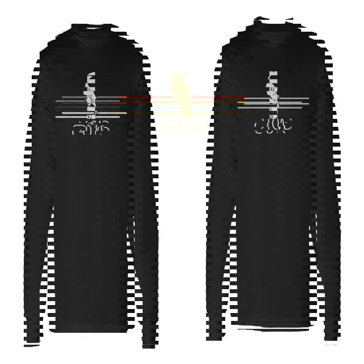 Cuervos Retro Hombres Cuervos Cuervo Negro Pájaro Cuervo Para Hombres Camiseta de manga larga