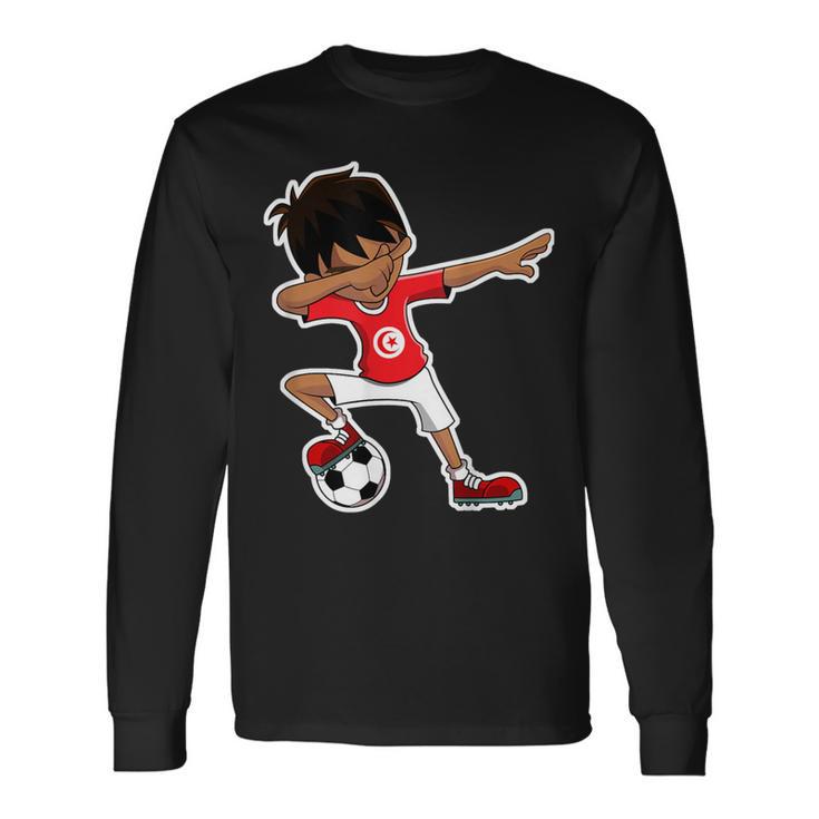 Dabbing Soccer Boy Tunisian Children's Tab Langarmshirts Geschenkideen