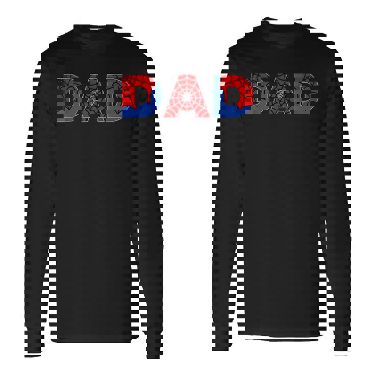 Dad Birthday Boy Spider Family Party Decorations Long Sleeve T-Shirt