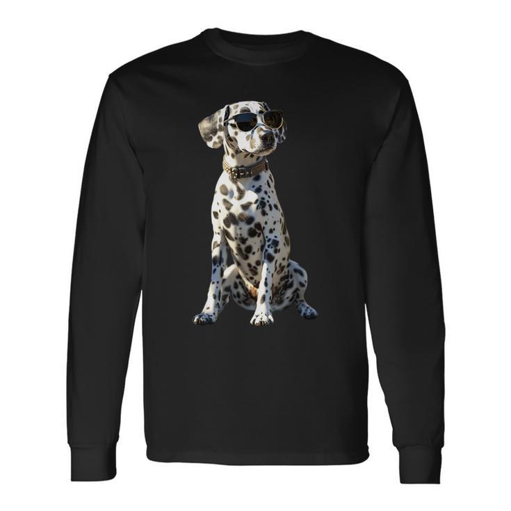 Dalmatian With Sunglasses Dogs I Love Dalmatian Langarmshirts Geschenkideen