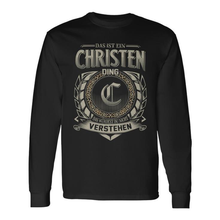 Das Ist Ein Christen Ding Christen Name Langarmshirts Geschenkideen