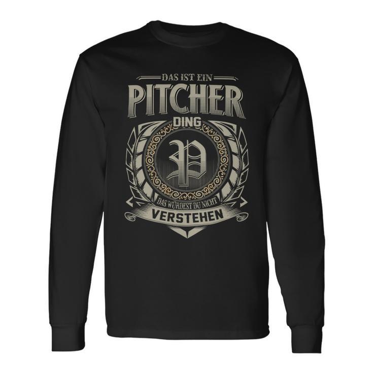 Das Ist Ein Pitcher Ding Pitcher Name Langarmshirts Geschenkideen