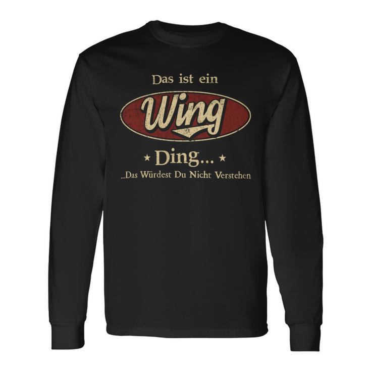 Das Ist Ein Wing Ding Das Würdest Du Nicht Verstehen Wing Name Langarmshirts Geschenkideen