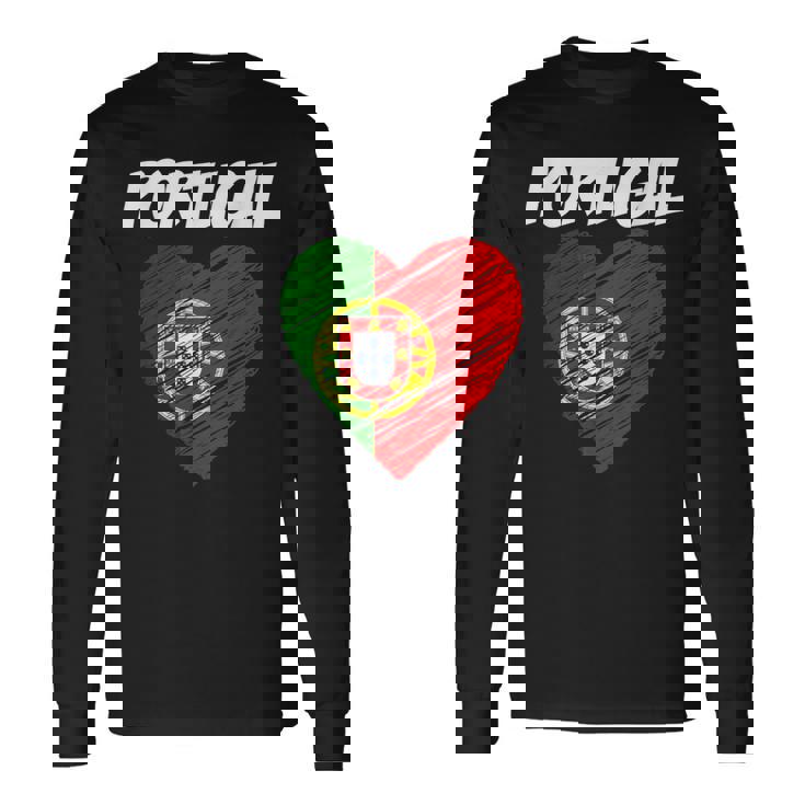 De La Bandera Del Corazón De Portugal I Love Portugal Camiseta de manga larga