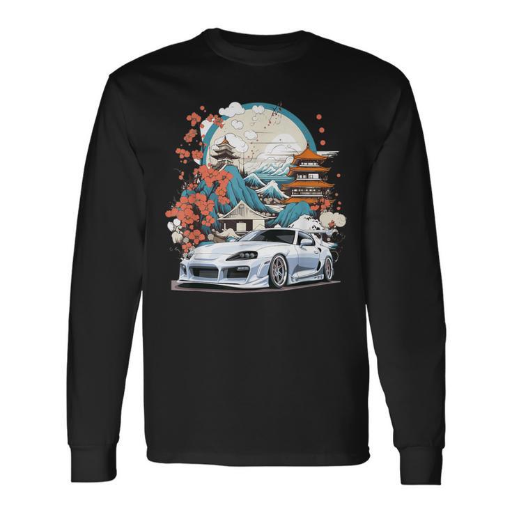 De Regalo 2Jz Moderna Blanca Supra Jdm Entusiasta Del Coche Camiseta de manga larga